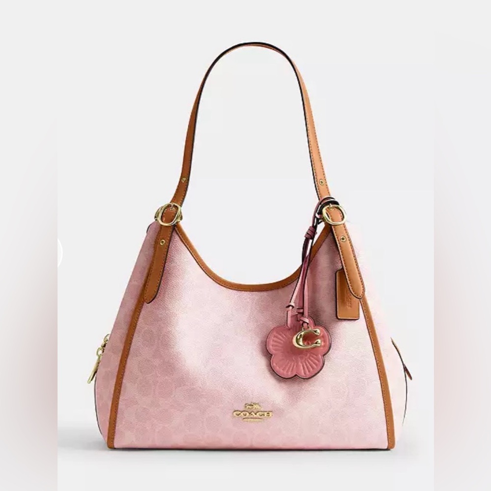 Coach Blush and Tan Leather Shoulder Bag